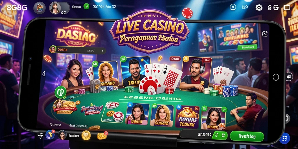 Gameplay menarik di Live Casino 8G8G dengan dealer profesional.