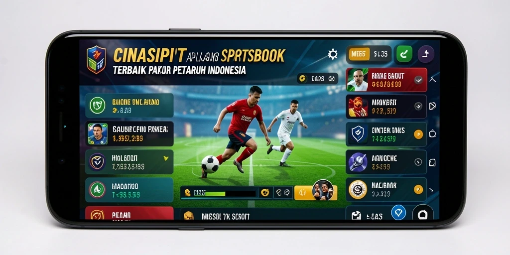 Tampilan antarmuka aplikasi CINASIPIT dengan fitur sportsbook yang menarik.