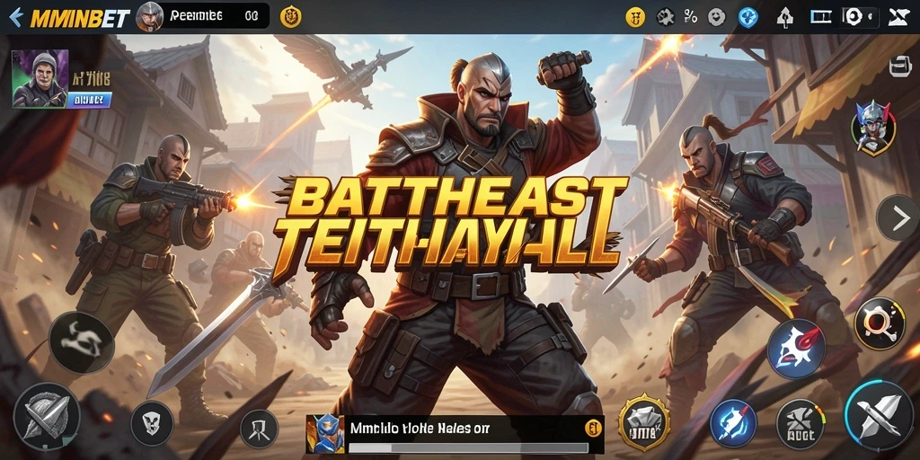 Screenshot MIMINBET menampilkan aksi intens di arena Battle Royale.