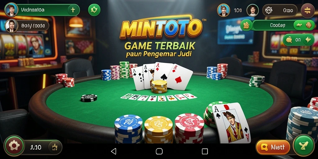 Tampilan menarik dari gameplay Poker MINTOTO yang mendebarkan.