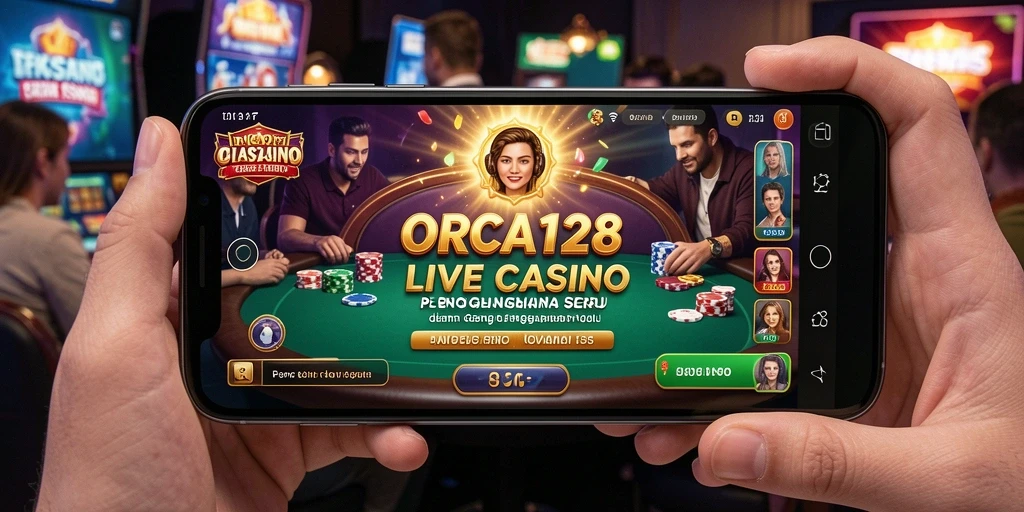 Tampilan permainan Live Casino yang mendebarkan di ORCA128.