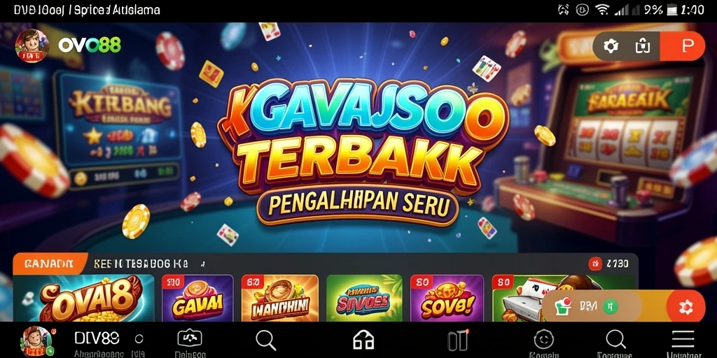 Tampilan permainan Kasino yang mendebarkan dari OVO88.