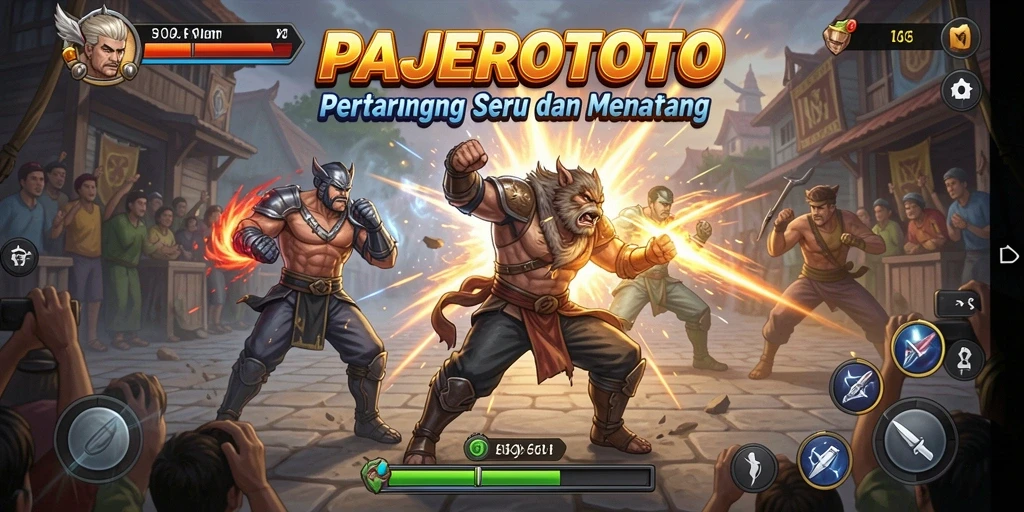 Tampilan gameplay seru dalam pertarungan PAJEROTOTO yang mendebarkan.