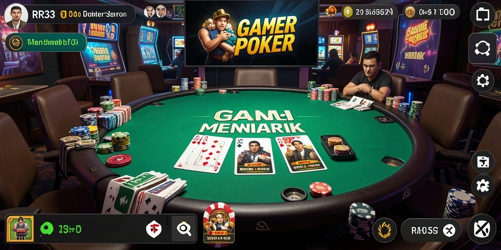 Screenshot gameplay Poker yang menampilkan suasana seru di RR33.