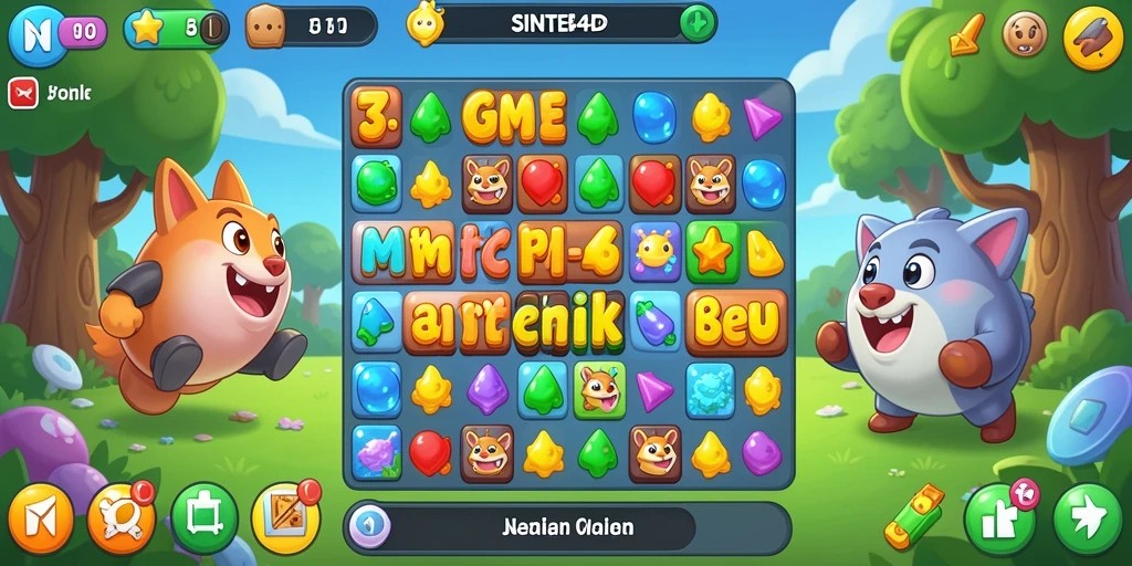 Tangkapan layar SINTE4D menampilkan gameplay Match-3 yang seru dan menegangkan.