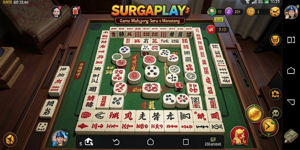 Screenshot gameplay Mahjong SURGAPLAY menunjukkan tantangan yang menarik.