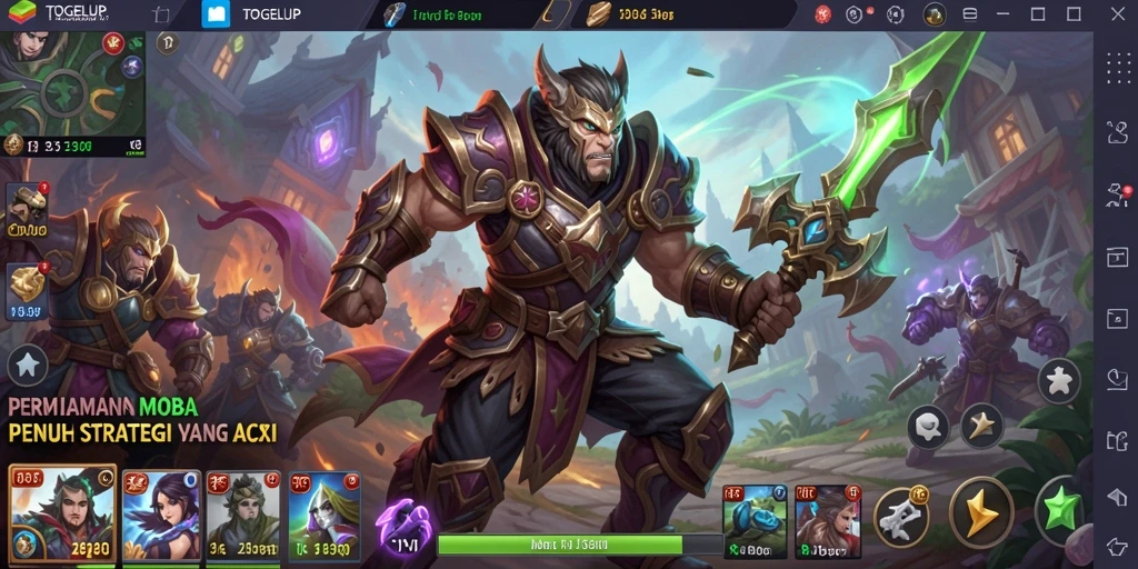Screenshot gameplay TOGELUP menampilkan aksi seru dan strategi pertarungan.
